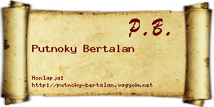 Putnoky Bertalan névjegykártya